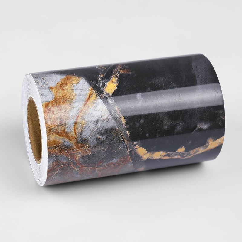 Wallercity Marble Border Wallpaper Peel and Stick Marble Contact Paper for Countertops Border Stickers for Wall Decor Mirror Frame Borders Wall Paper for Bathroom Waterproof Self Adhesive 3.94x394 in - Image 1